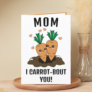 Carte De Remerciements Cute Funny Carrot Pun Maman Joyeux Anniversaire