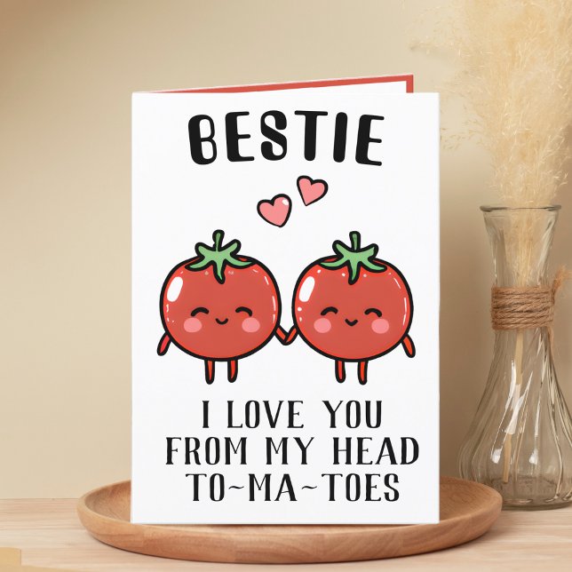 Carte De Remerciements Cute Funny Tomato Pun meilleur ami Joyeux annivers (funny tomato birthday card for best friend)
