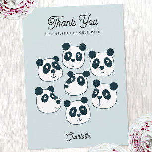 Carte De Remerciements Cute Giant Panda Ours