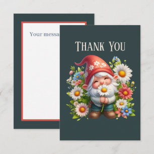 Carte De Remerciements Cute Gnome ajoutez un message