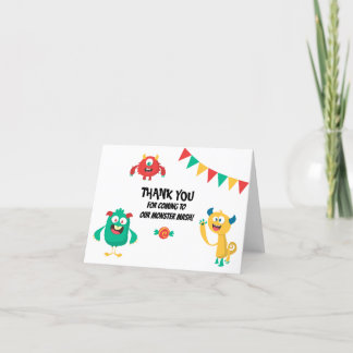 Carte De Remerciements Cute Happy Birthday Monster Thank You Card