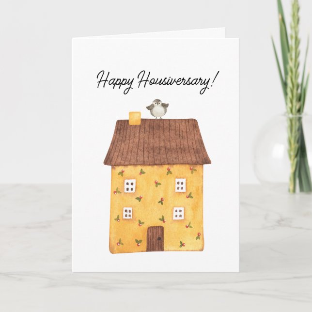 Carte De Remerciements Cute Happy Housiversary New Home Client (Devant)