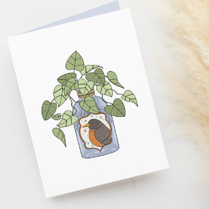 Carte De Remerciements Cute Houseplant en bouteille vierge illustrée