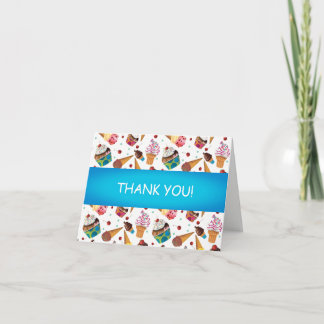 Carte De Remerciements Cute Ice Cream Print Child's Thank You Card