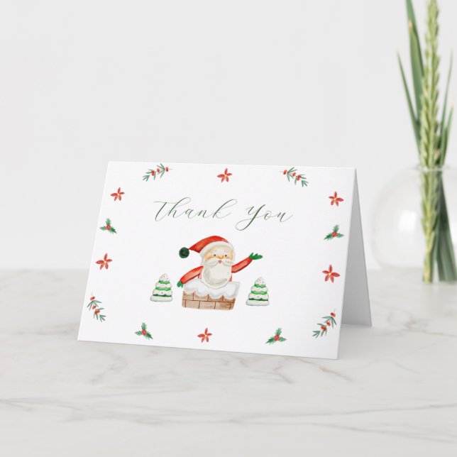 Carte De Remerciements Cute It's Cold Outside Winter Santa Baby Shower  (Devant)