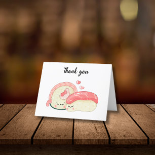 Carte De Remerciements Cute Kawaii Sushi
