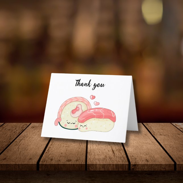 Carte De Remerciements Cute Kawaii Sushi (Créateur téléchargé)