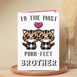 Carte De Remerciements Cute Kitty Chat Kitten Pun Brother Joyeux Annivers<br><div class="desc">Vous cherchez une façon unique d'express votre amour et votre humour à votre frère ou soeur? Notre drôle de chatte chatte carte de voeux est le choix parfait pour votre frère à l'occasion de son anniversaire! Customisez-le en ajoutant votre propre message personnel. Design dispose de deux chatons marron mignons avec...</div>