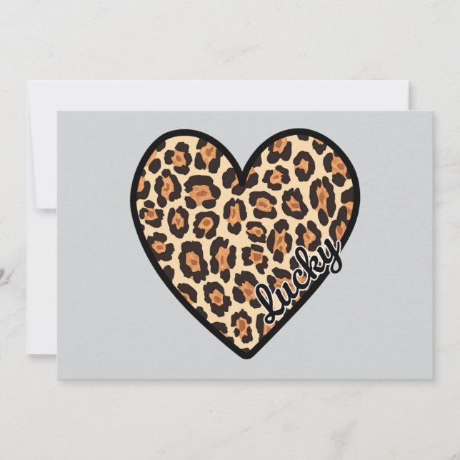 Carte De Remerciements Cute Leopard Heart Saint Valentin cadeau (Devant)