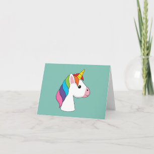 Carte De Remerciements Cute licorne magique avec cheveux colorés