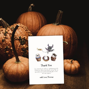 Carte De Remerciements Cute Little Boo Baby shower de cupcake Halloween