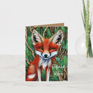 Carte De Remerciements Cute Little Wilderness Fox