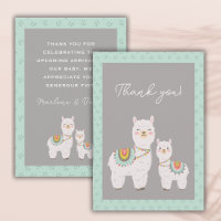Cute llama aqua et baby shower gris