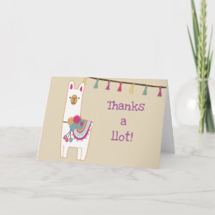 Carte De Remerciements Cute llama & tassels