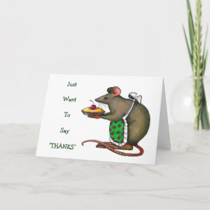 Carte De Remerciements Cute Mama Rat Avec Tarte : Dessin : Remerciements