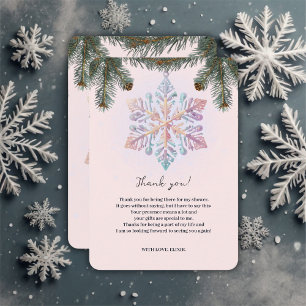 Carte De Remerciements Cute Moderne Snowflakes hiver Baby shower mignon