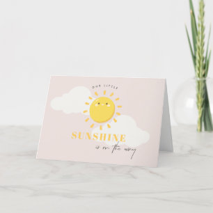 Carte De Remerciements Cute Notre Petit Baby shower Blush Girl Sunshine