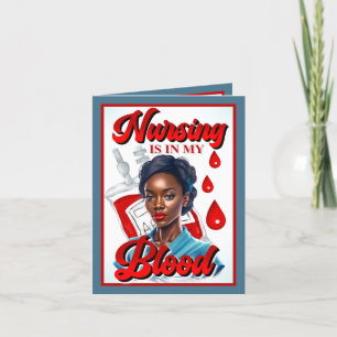 Carte De Remerciements Cute Nurse Pinup_ C'est dans mon sang