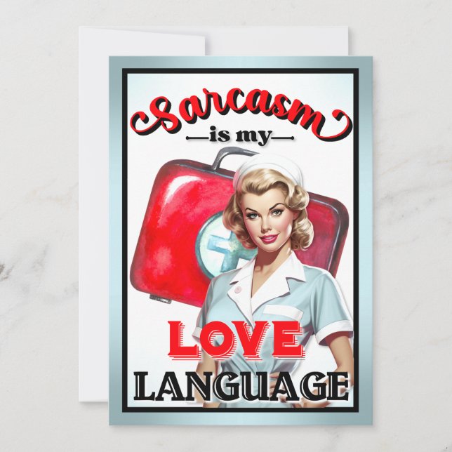Carte De Remerciements Cute Nurse Pinup_ Love (Devant)