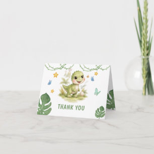 Carte De Remerciements Cute One-A-Saurus Dinosaur 1er Anniversaire