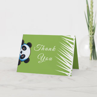Carte De Remerciements Cute Panda Bear Tropical Leaves pliable remercieme