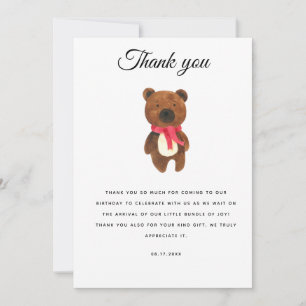 Carte De Remerciements Cute Panda Green Bamboo fête d'anniversaire