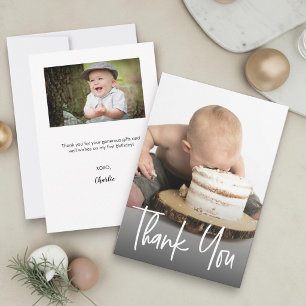 Carte De Remerciements Cute Photos calligraphie 1er anniversaire Note per