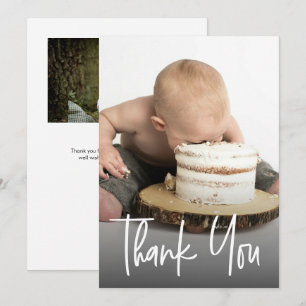 Carte De Remerciements Cute Photos calligraphie 1er anniversaire Personna