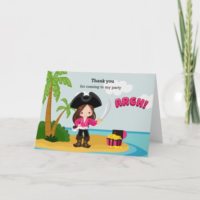 Carte De Remerciements Cute Pirate (Devant)