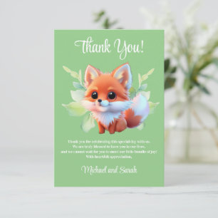 Carte De Remerciements Cute renard dessin bois animaux forêt amis de la f