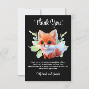 Carte De Remerciements Cute renard dessin bois animaux forêt amis de la f