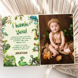 Carte De Remerciements Cute Reptile Thémé Enfant's Birthday Photo<br><div class="desc">Cute Reptile Theme Enfant's Birthday Photo Carte de remerciements</div>