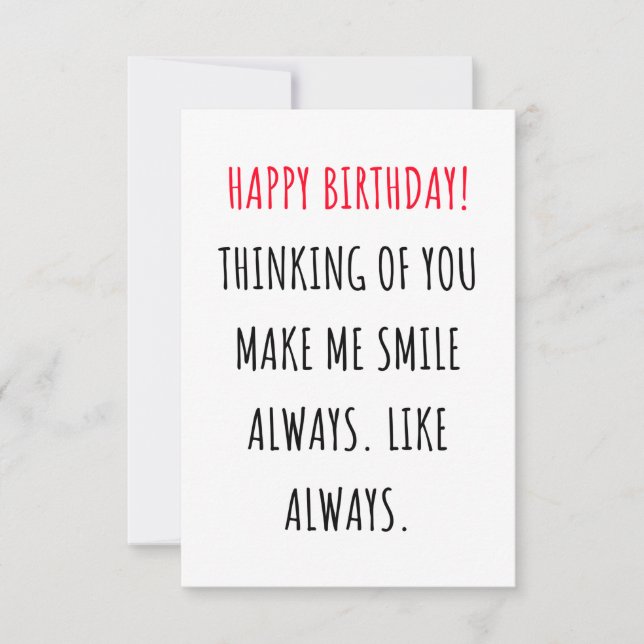 Carte De Remerciements Cute romantic happy birthday card (Devant)