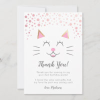 Cute Rose Gold Kitty Chat Anniversaire