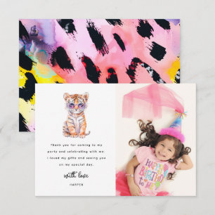 Carte De Remerciements Cute Safari Animal Photo Anniversaire