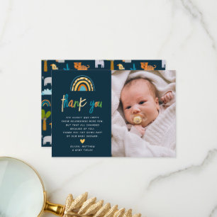Carte De Remerciements Cute Safari Jungle Animal Wild Un Baby shower