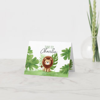 Carte De Remerciements Cute Safari Lion Birthday