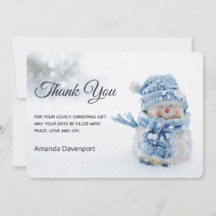 Carte De Remerciements Cute Snowman au photographe de Christmas