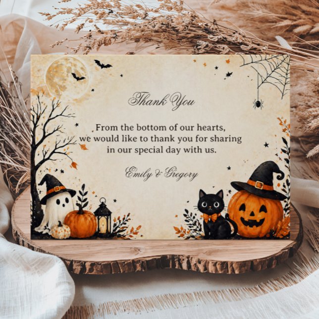 Carte De Remerciements Cute Spooky Autumn A (Créateur téléchargé)