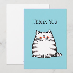 Carte De Remerciements Cute tabby Chat