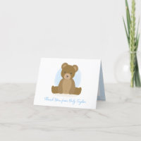 Cute Teddy Ours Aquarelle Bleu Bébé Garçon Douche