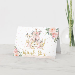 Carte De Remerciements Cute Tribal Woodland Animaux Baby shower d'anniver