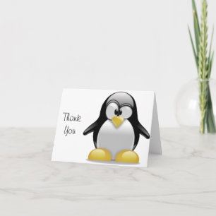 Carte De Remerciements Cute Tux Penguin Drôle Cartographie Art
