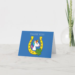 Carte De Remerciements Cute Unicorn le jour de la Saint Patrick   Personn