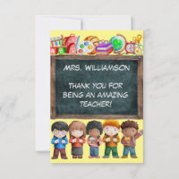 Cute Watercolor School Chalkboard Texte Enseignant