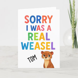 Carte De Remerciements Cute Weasel Désolé les excuses