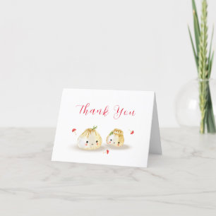 Carte De Remerciements Cute Whimsical Dumpling Champignons Baby shower Tw