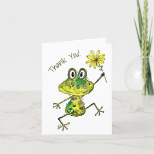 Carte De Remerciements Cute Whimsical Happy Frog