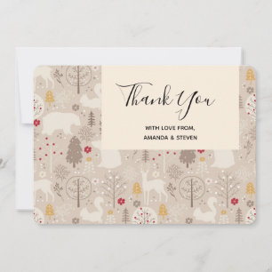 Carte De Remerciements Cute Woodland Animaux Motifs nordiques
