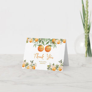 Carte De Remerciements Cuties Orange Deux Petits Jumeaux Baby Shower Flor